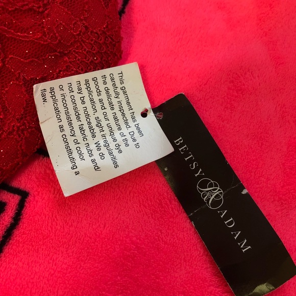 Betsy & Adam Lace One Shoulder Gown Size 6 Red - Picture 4 of 7